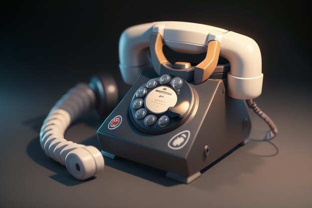 Telefone tradicional com manivela, história do telefone fixo, estilo retrô clássico, papel de parede antigo