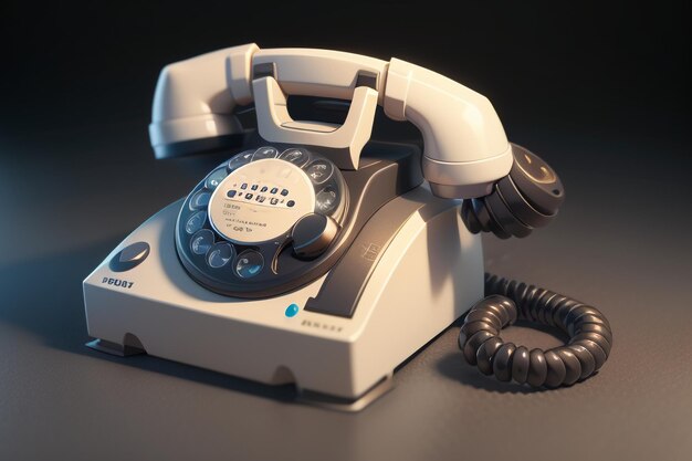 Telefone tradicional com manivela, história do telefone fixo, estilo retrô clássico, papel de parede antigo