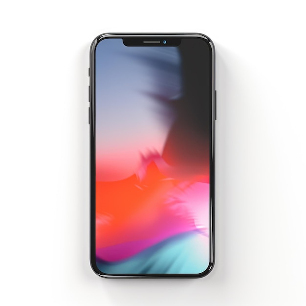 Telefonmodell auf weißem Hintergrund Realistisches Smartphone-Modell