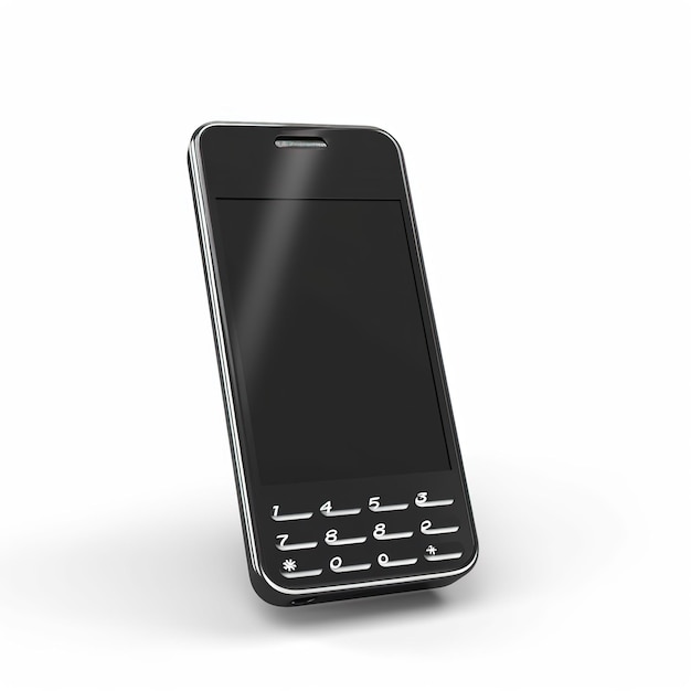 Un teléfono blackberry con una pantalla negra y el número 3 en él