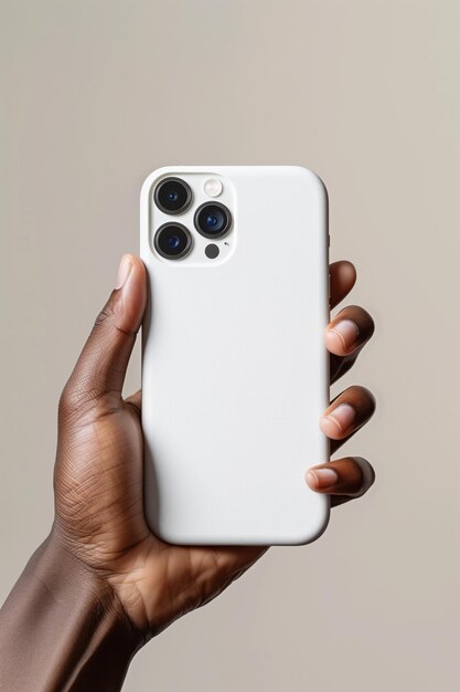 un teléfono blanco con una cámara en el medio