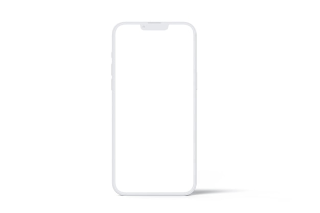 Un teléfono blanco con una pantalla en blanco.