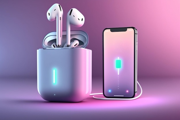 Un teléfono conectado a un iphone con auriculares.