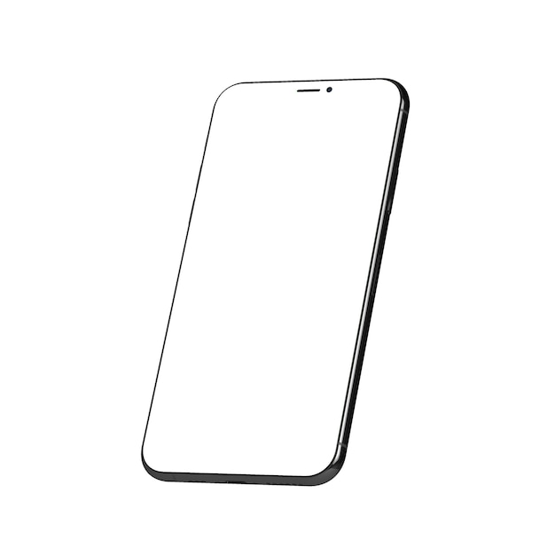 El teléfono inclinado a la izquierda perspectiva clara transparente
