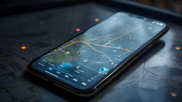 Teléfono inteligente con gráficos financieros en la pantalla generativa ai