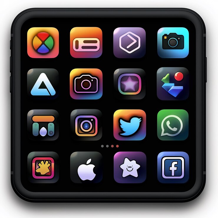 Foto un teléfono inteligente con iconos en él, incluida una pantalla que dice macon it