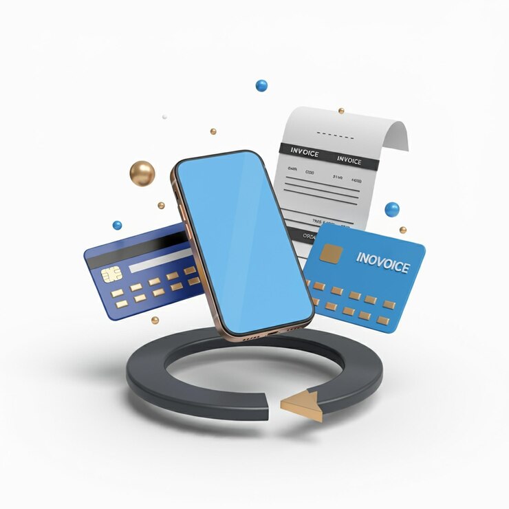 un teléfono inteligente con una pantalla azul y una tarjeta que dice teléfono inteligente