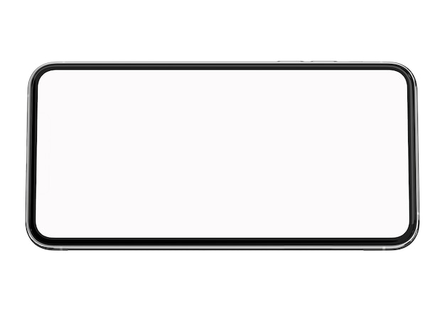 Teléfono inteligente pantalla completa en blanco sobre fondo blanco