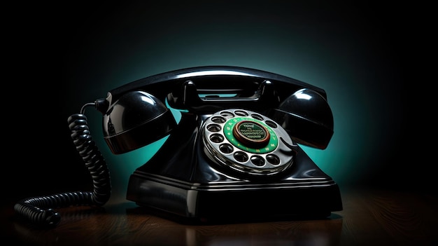 un teléfono negro con fondo verde y fondo verde.