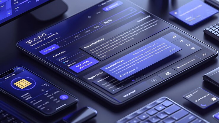 Foto un teléfono con una pantalla azul que dice cita de facebook en la pantalla
