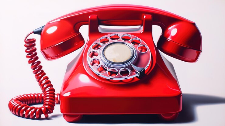 Teléfono rojo realista Generativo ai