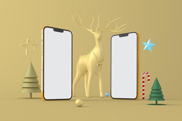 Teléfonos 13 Lado izquierdo con fondo temático navideño