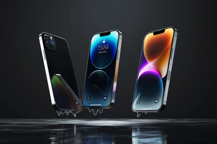 Los teléfonos inteligentes modernos muestran superficies reflectantes y tecnología de cámara avanzada en un diseño minimalista elegante