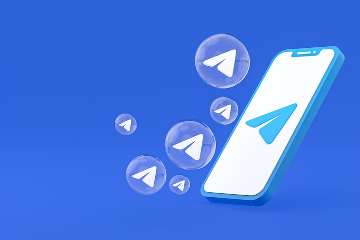 Foto telegrammsymbol auf dem bildschirm smartphone oder handy 3d-rendering