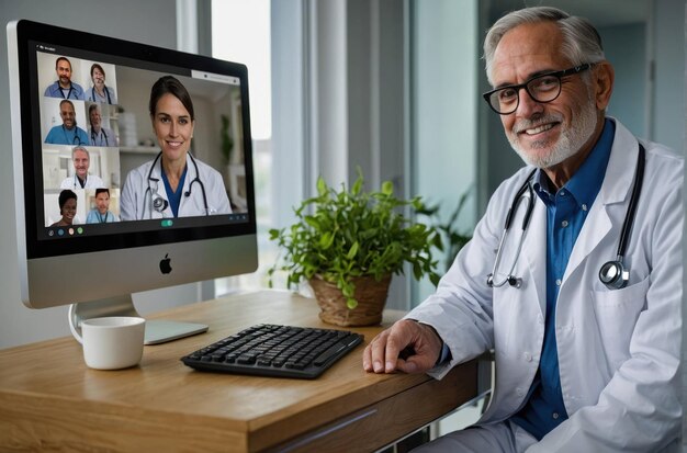 Foto telemedicine consultation in modern clinic