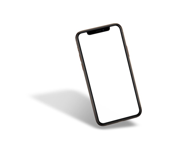 telemóvel Telemóvel mantido na mão Mockup em fundo branco vazio