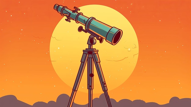 Telescópio astronômico usado para observação de estrelas e observação gerada por IA