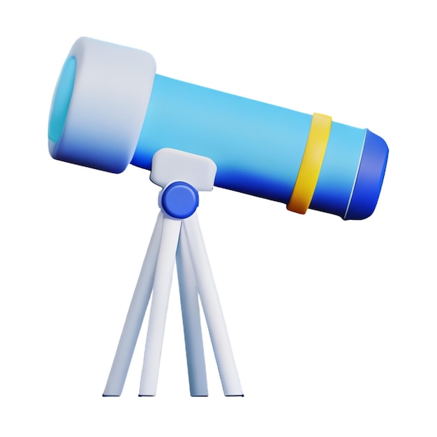 Foto telescopio icono 3d instrumento para observar el cielo