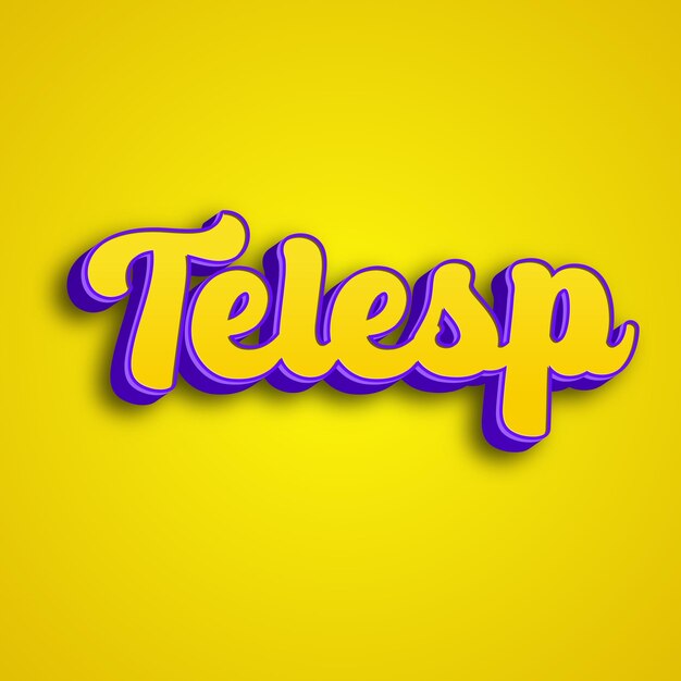 Foto telesp tipografia 3d design amarelo rosa branco fundo foto jpg