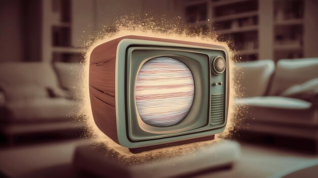 Televisão 3D retro