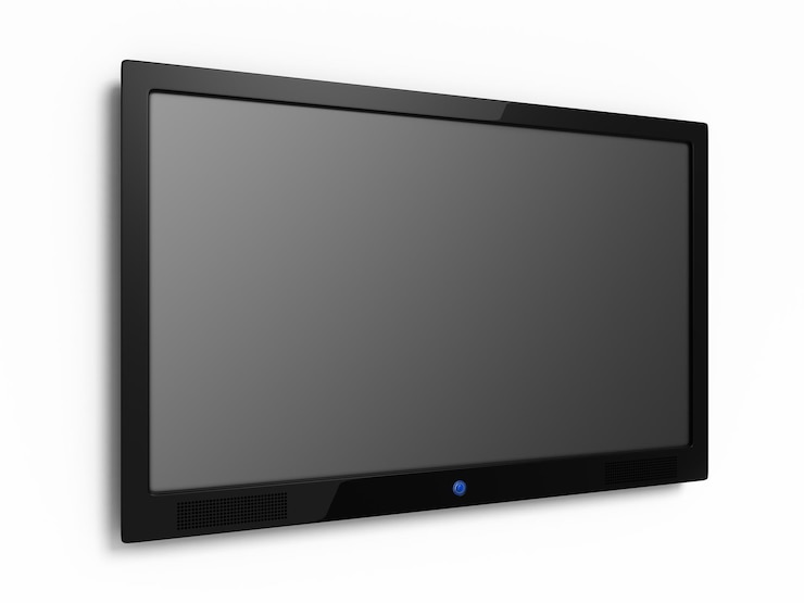 Foto televisão lcd de renderização 3d (isolada no traçado de recorte e branco)