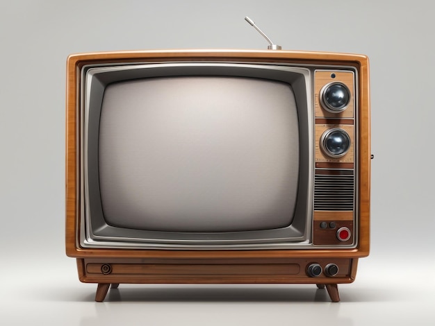 Televisão Nostálgica Retro Televisão Vintage Isolada em Branco