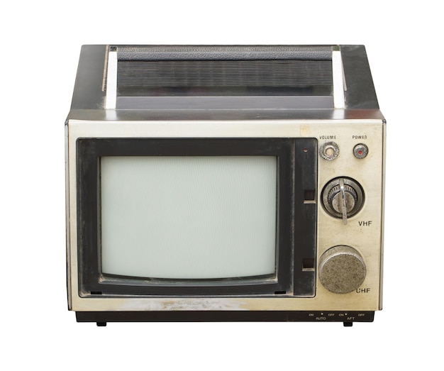 Televisão vintage isolada em branco