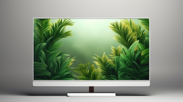 Televisión de pantalla plana 4K LCD o OLED plasma Ilustración realista Monitoreo en blanco blanco