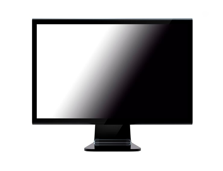 Foto televisión plana y ancha inteligente negra