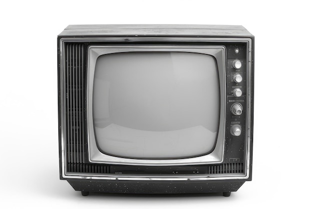 Televisión vintage en fondo blanco en un fondo claro PNG o blanco