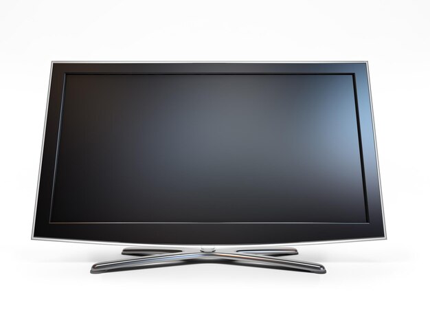 Foto televisor aislado sobre fondo blanco.