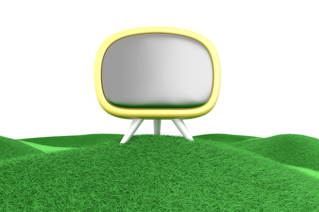 Un televisor en las colinas verdes.