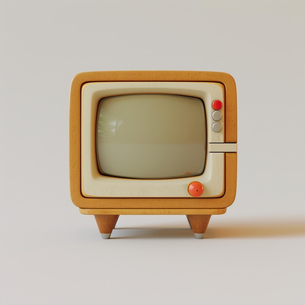 Foto un televisor sentado en una mesa en el estilo de visuales retro estética vintage