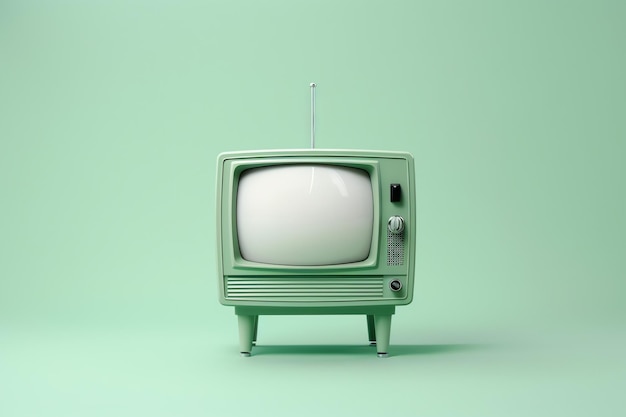 Un televisor verde con el número 2 en él