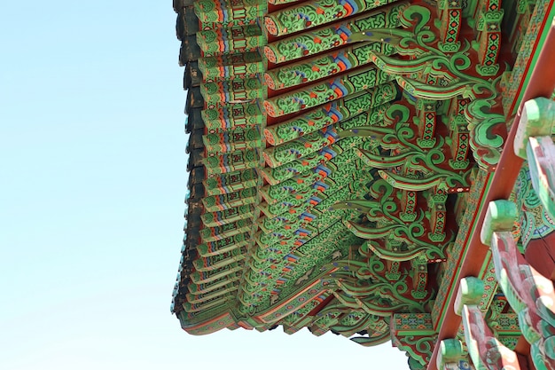 Telhado de arquitetura tradicional coreana
