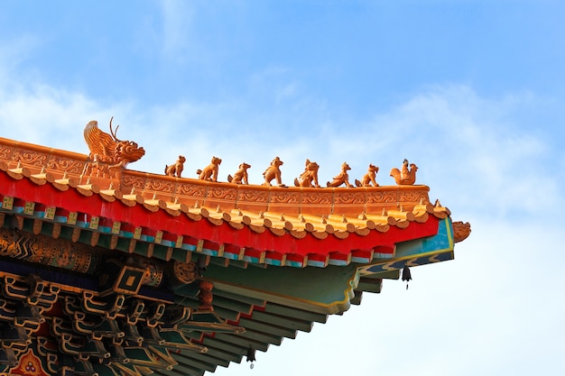 Telhado do Templo Chinês, Tailândia.