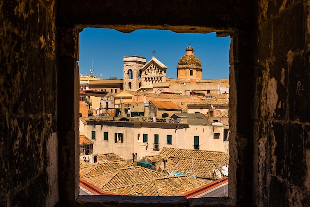 Telhados de Cagliari na Sardenha