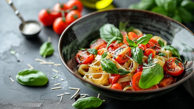 Foto teller italienischer nudeln selektiver fokus generative ki