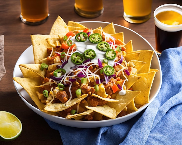 Teller mit leckeren Nachos