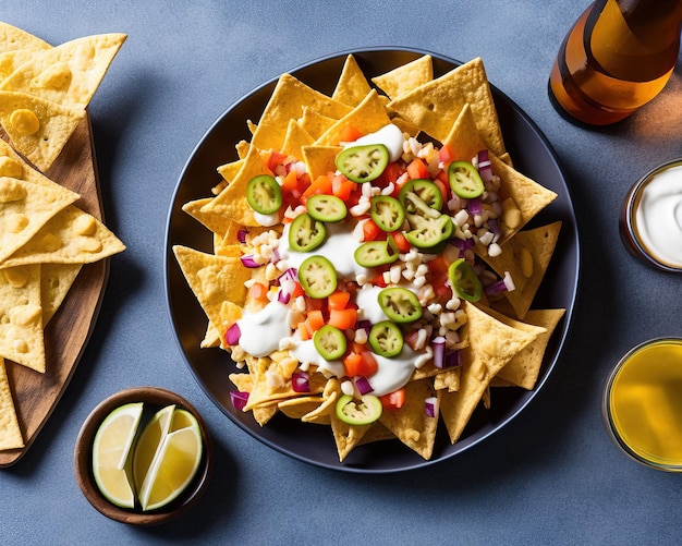 Teller mit leckeren Nachos