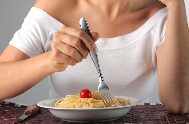 Teller mit Spaghetti