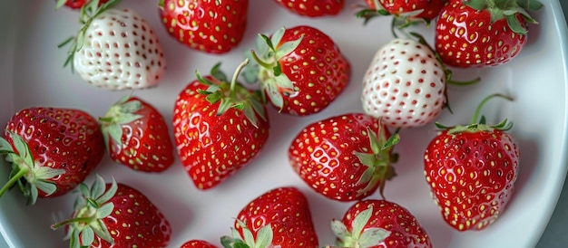 Teller überfüllt mit frischen Erdbeeren