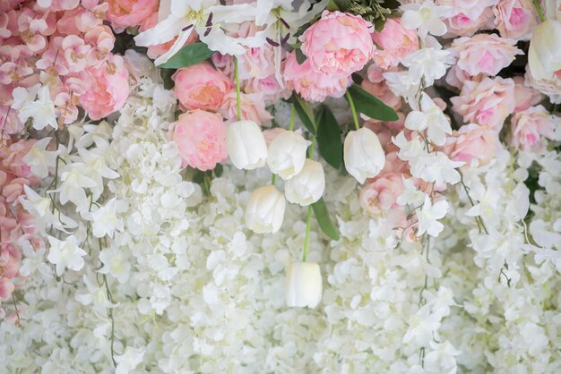 telón de fondo de boda con flores y decoración de boda