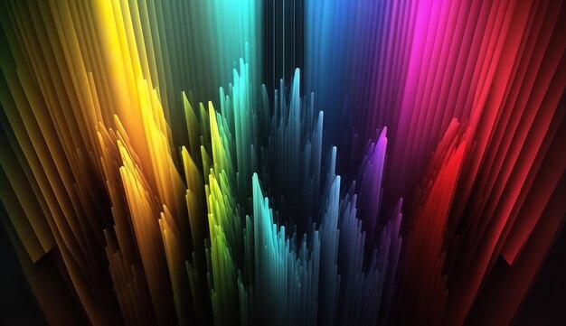 Telón de fondo cáustico abstracto en un renderizado 3D haces de luz multicolor Ai generativo
