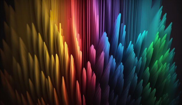 Telón de fondo cáustico abstracto en un renderizado 3D haces de luz multicolor Ai generativo