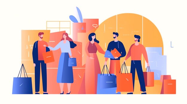 un telón de fondo de compras