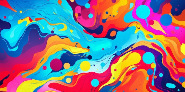 Un telón de fondo dinámico de arte pop lleno de colores vívidos creados con IA generativa