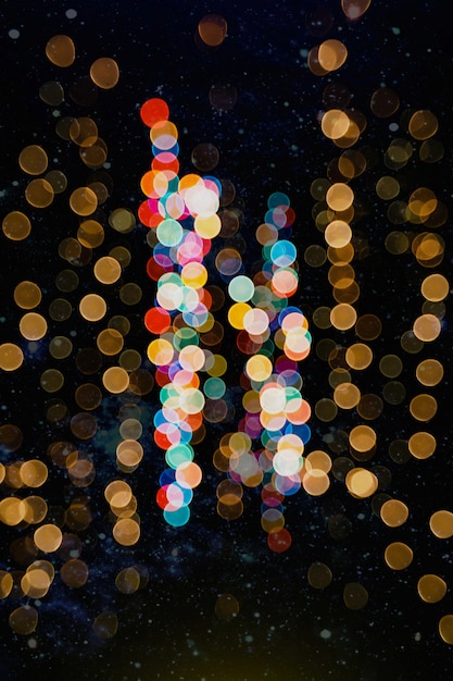 Telón de fondo del festival navideño: exhibición de celebraciones iluminadas con círculos brillantes.