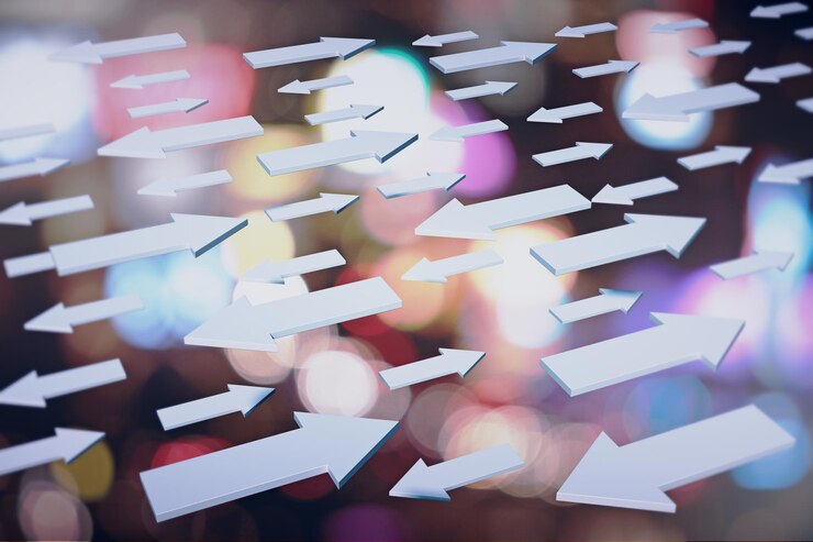 Foto el telón de fondo de las flechas abstractas