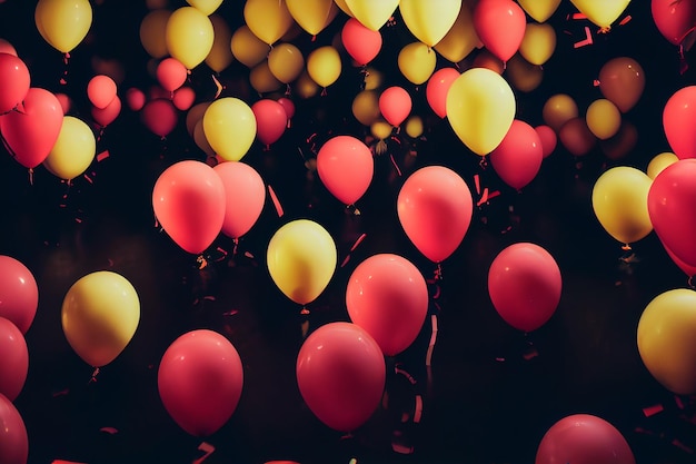 Telón de fondo de globos abstractos para texto y celebración en la temporada de venta viernes negro